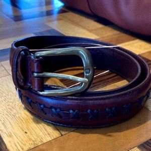 Brown Full Grain Oil Tan Cowhide Leather Belt Sz34
